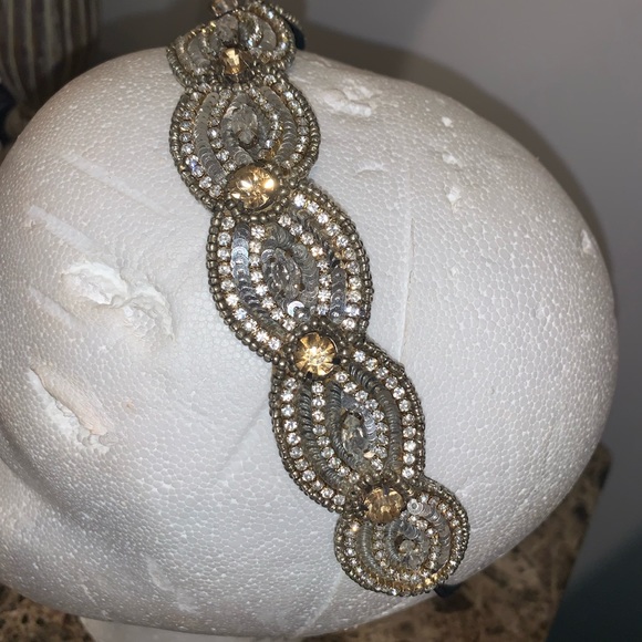 2 elastic hair bands rhinestone bling decor accessories womens size OS - Picture 5 of 7